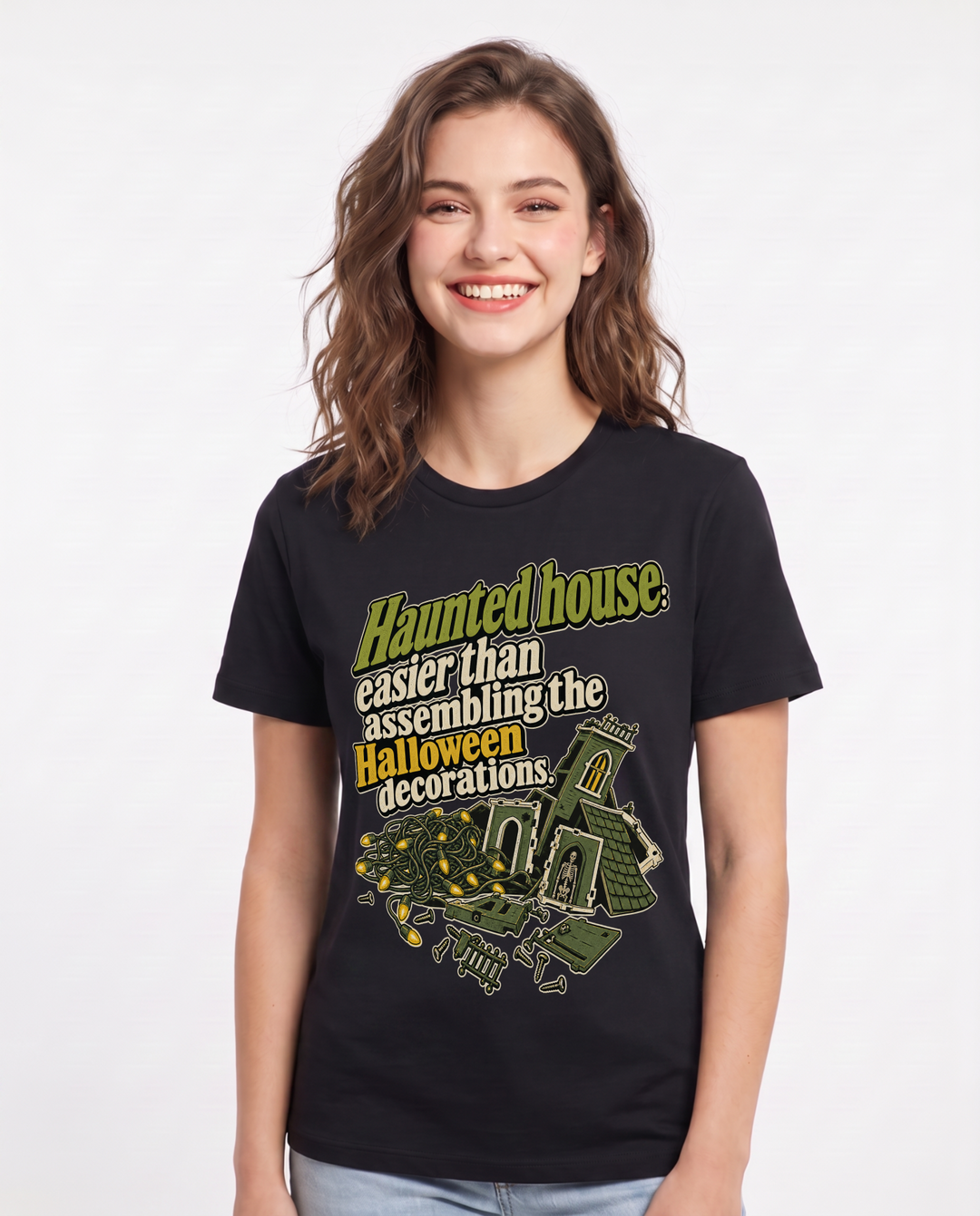 Halloween Black T-Shirt for Women – Halloween Theme Graphic Tee product image 3