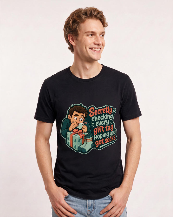 Christmas Black T-Shirt for Men – Holiday Theme Graphic Tee product image 1