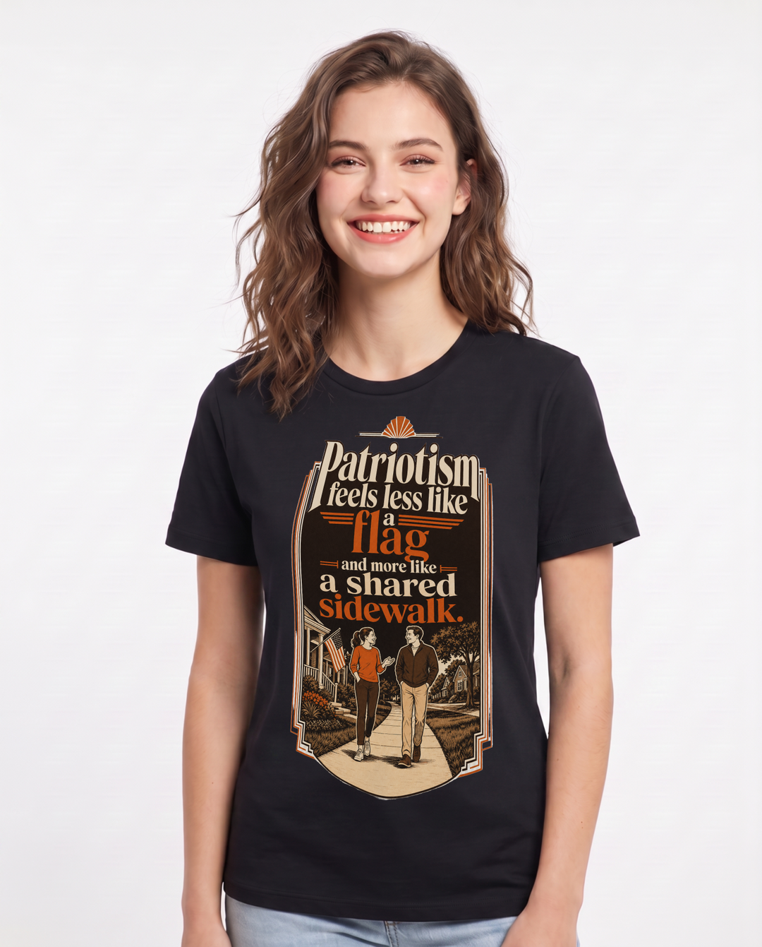 Patriotic Black T-Shirt for Women – Everyday Expression Graphic Tee product image 3