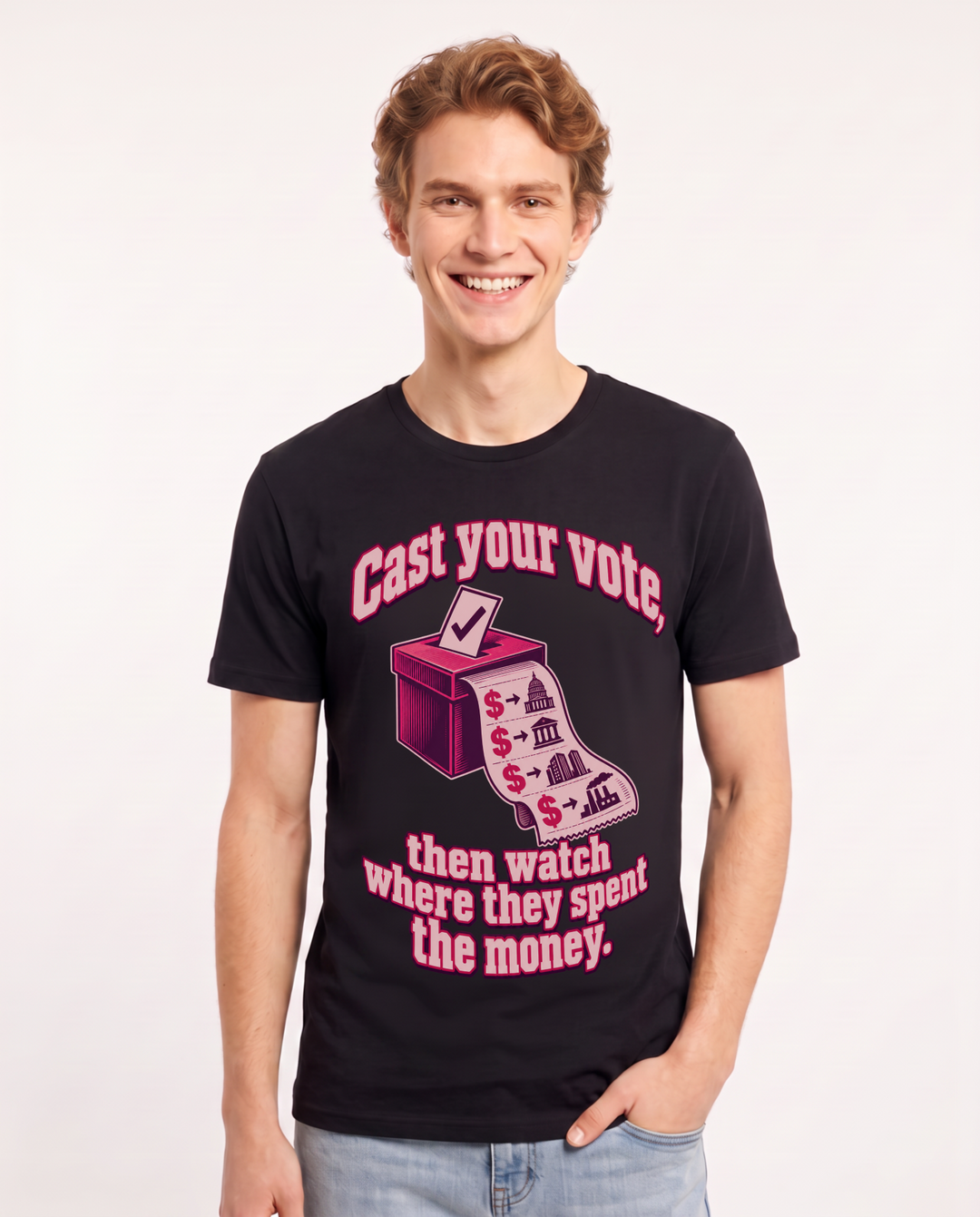 Political Statement Black T-Shirt for Men – Everyday Expression Graphic Tee product image 3