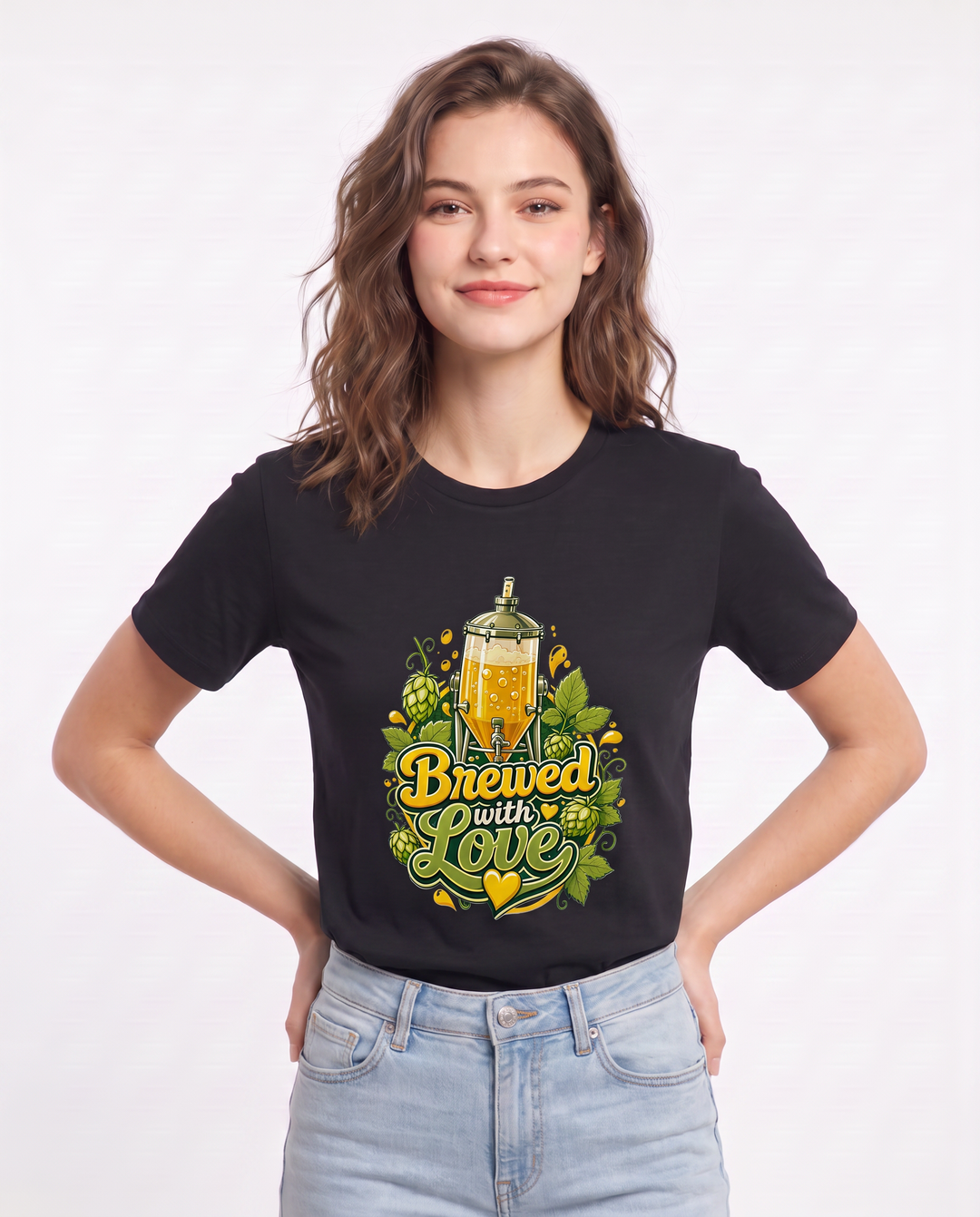 Brewed with Love Women's Black T-Shirt product image 1