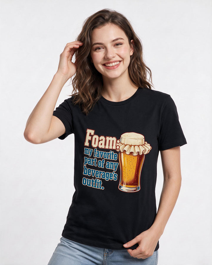 Beer Black T-Shirt for Women – Everyday Expression Graphic Tee product image 1