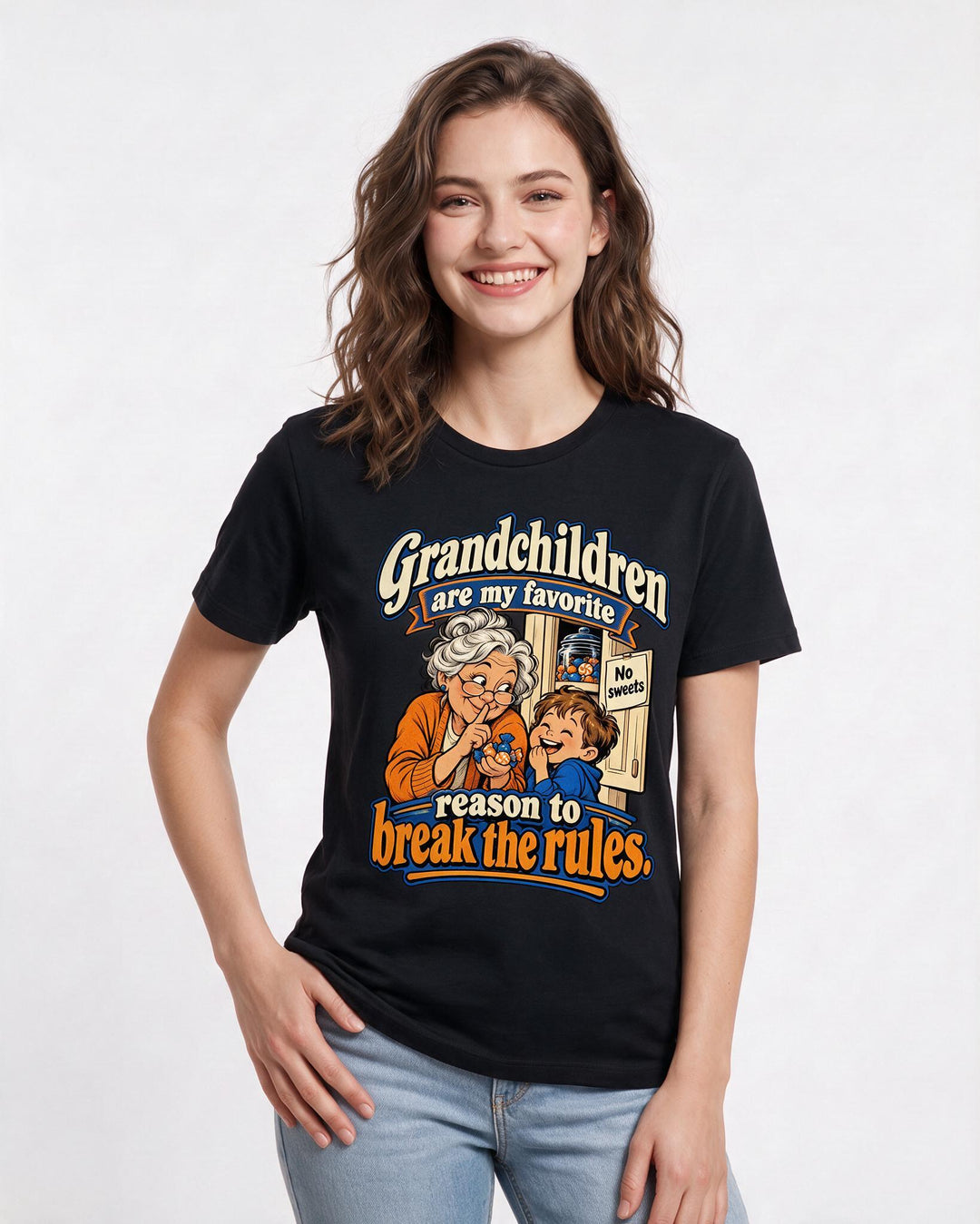 Grandparent Black T-Shirt for Women – Everyday Expression Graphic Tee product image 1