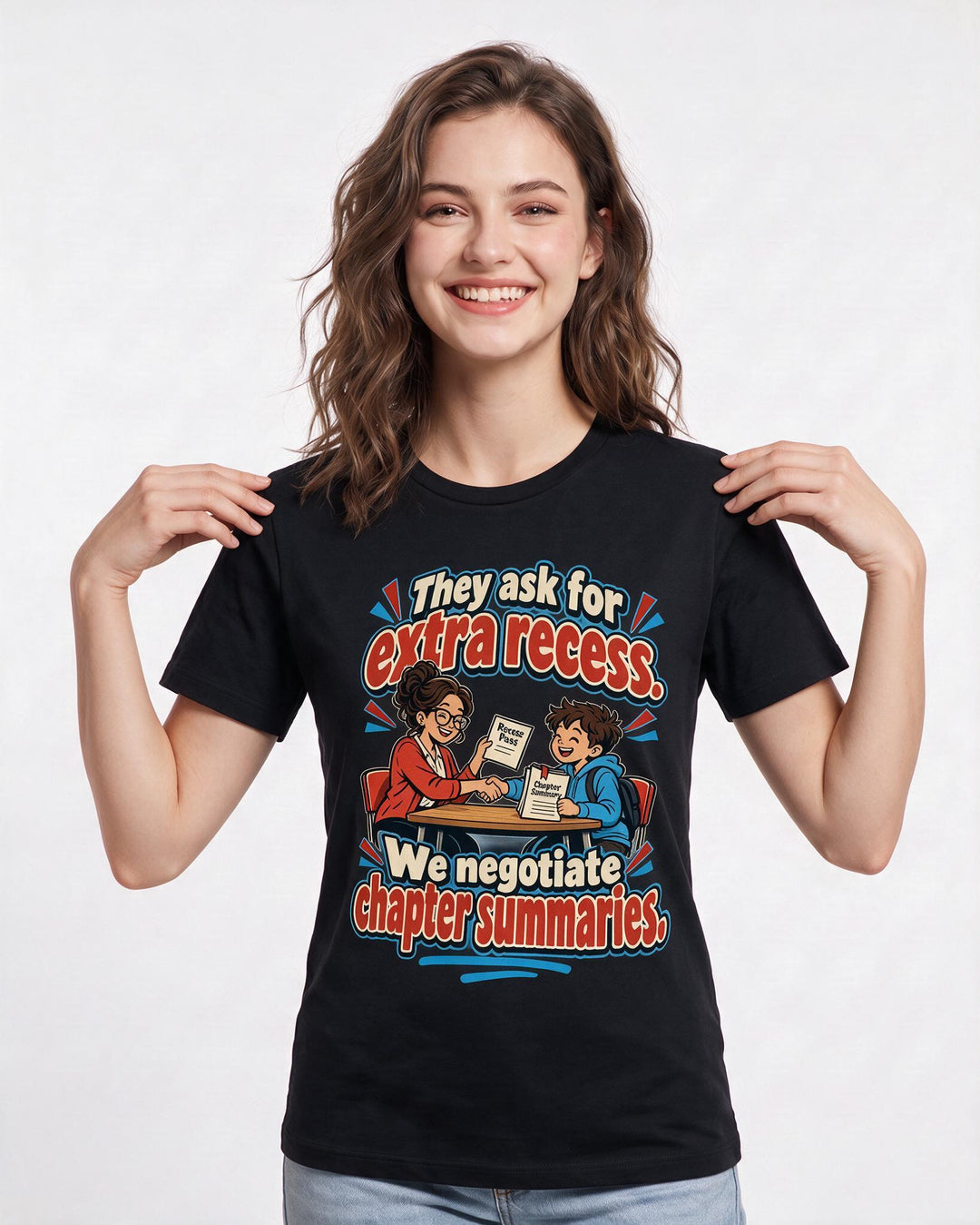 Teacher Black T-Shirt for Women – Everyday Expression Graphic Tee product image 1