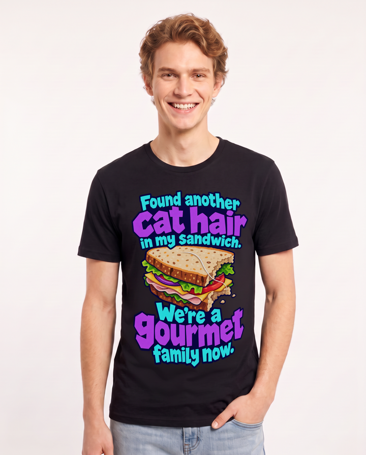 Cat Lover Black T-Shirt for Men – Everyday Expression Graphic Tee product image 3