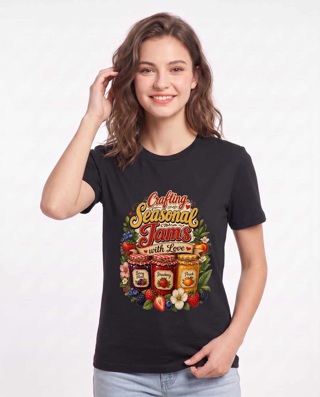 Crafting Seasonal Jams with Love Women's Black T-Shirt product image 1