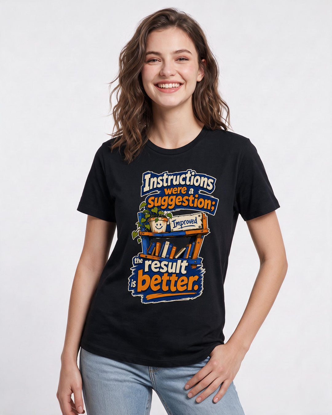 Neurodiversity Black T-Shirt for Women – Everyday Expression Graphic Tee product image 1
