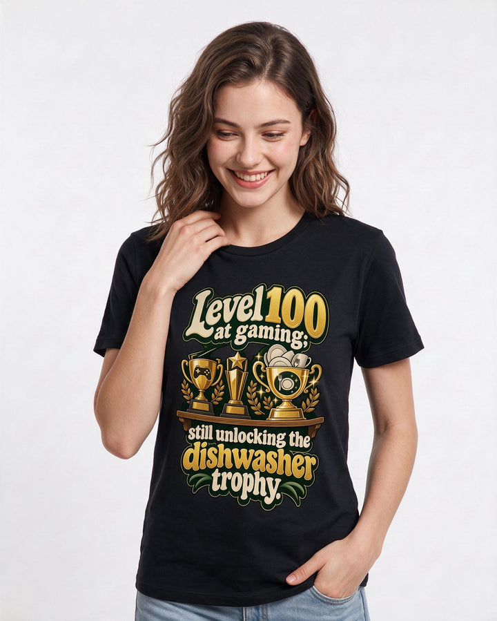 Gaming Black T-Shirt for Women – Game Night Graphic Tee product image 1