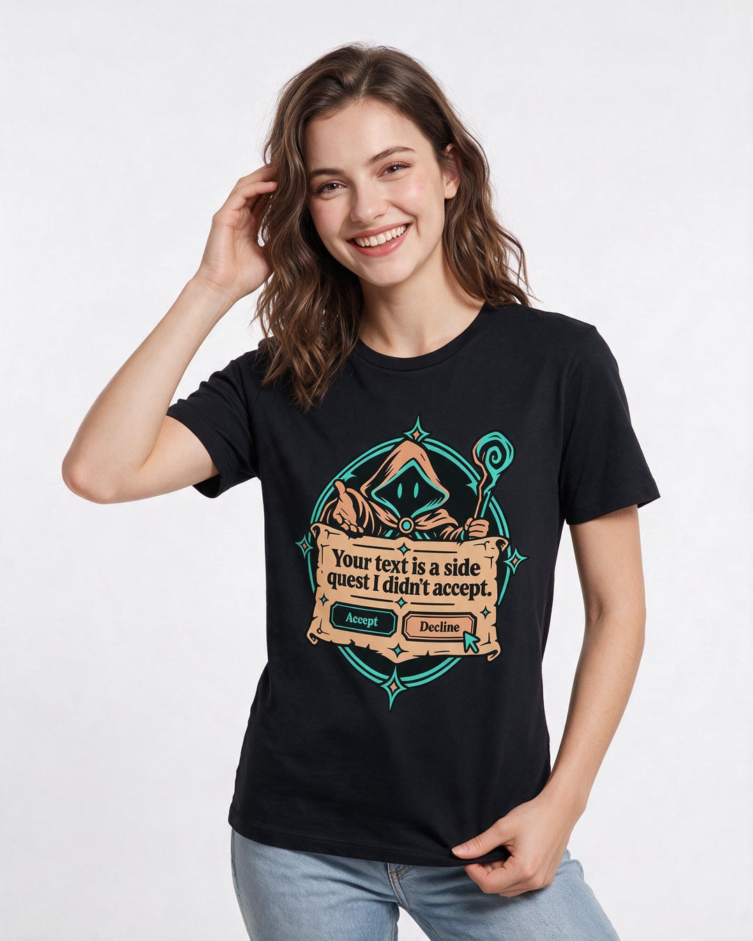Gaming Black T-Shirt for Women – Game Night Graphic Tee product image 1