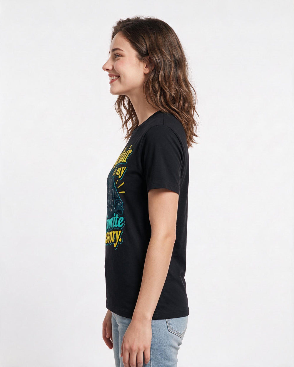Dog Lover Black T-Shirt for Women – Everyday Expression Graphic Tee product image 2