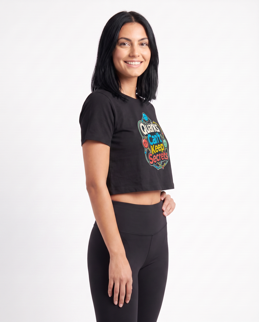 Quarks Can't Keep Secrets Crop Top mockup 2