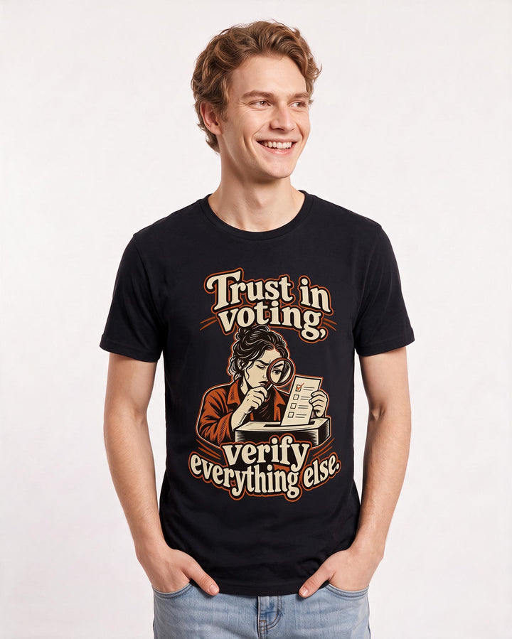 Political Statement Black T-Shirt for Men – Everyday Expression Graphic Tee product image 1