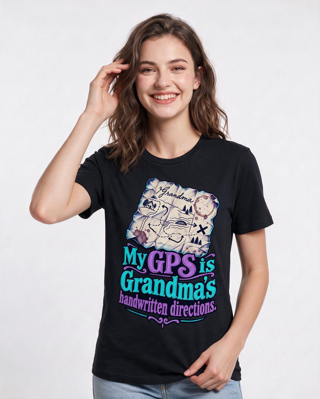 Grandparent Black T-Shirt for Women – Everyday Expression Graphic Tee product image 1