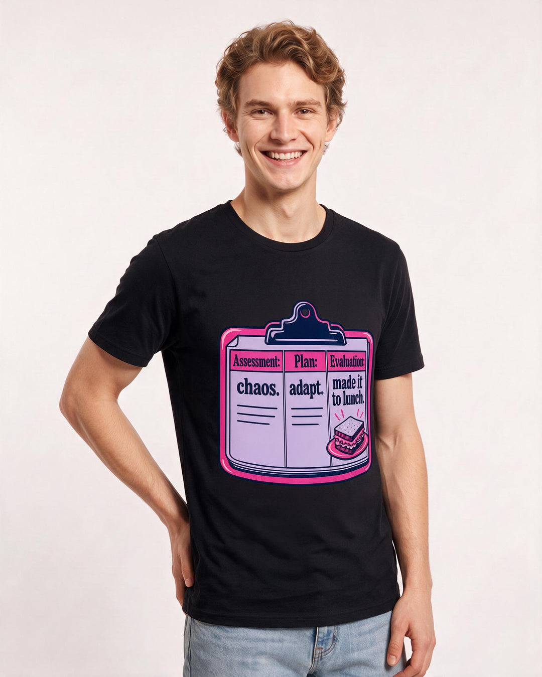 Nurse Black T-Shirt for Men – Nursing Life Graphic Tee product image 1