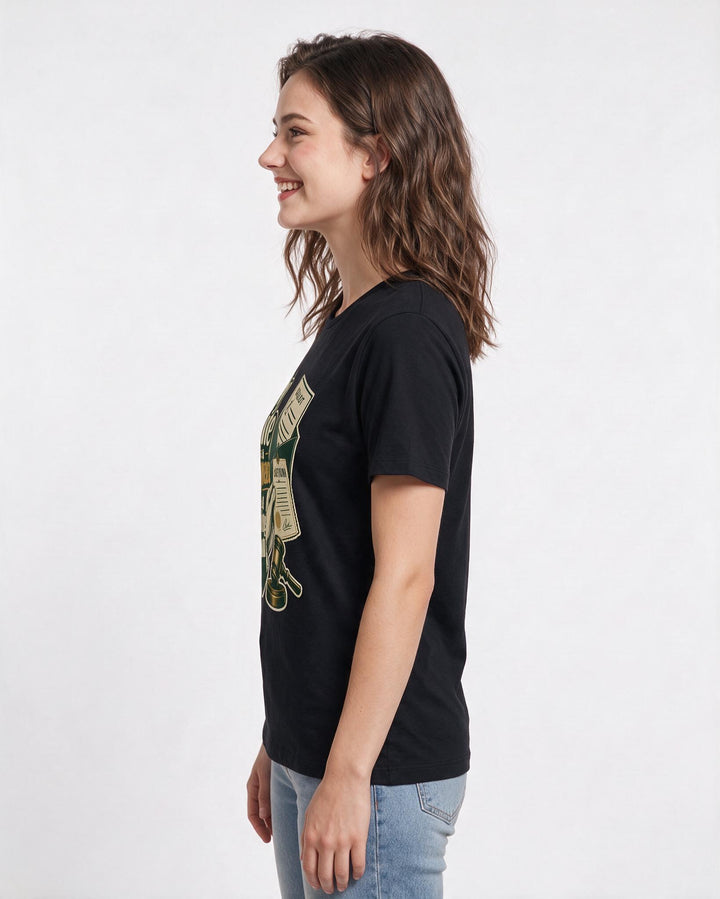 Political Statement Women's Black T-Shirt – My vote is a subpoena, not a standing ovation. product image 2