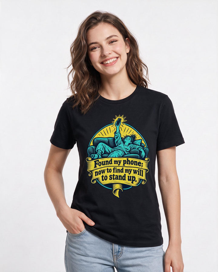 Meme Black T-Shirt for Women – Everyday Expression Graphic Tee product image 1