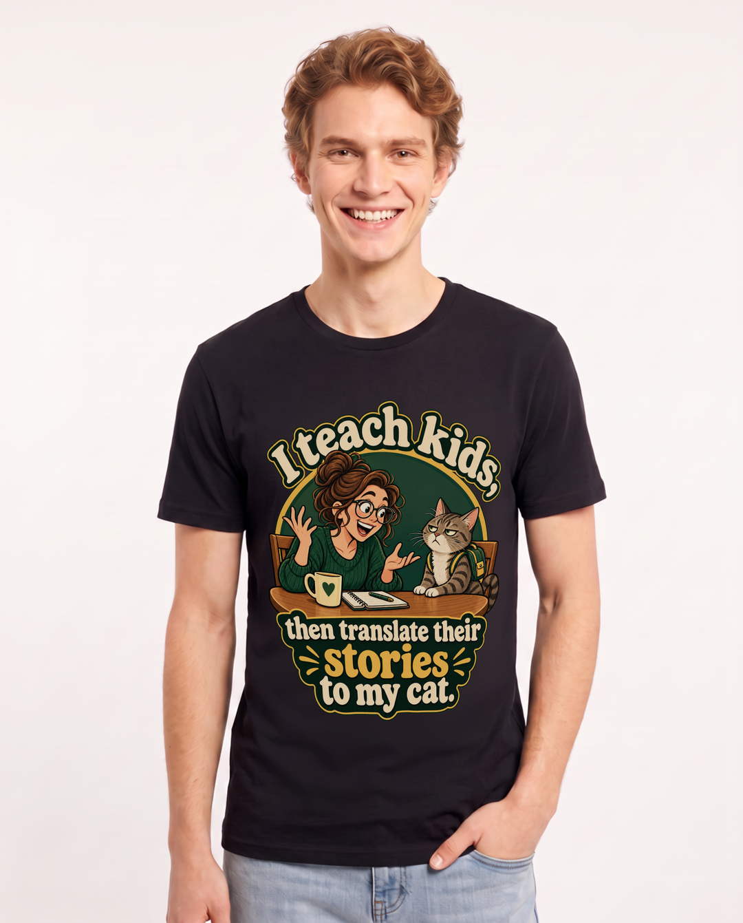 Teacher Black T-Shirt for Men – Everyday Expression Graphic Tee product image 3