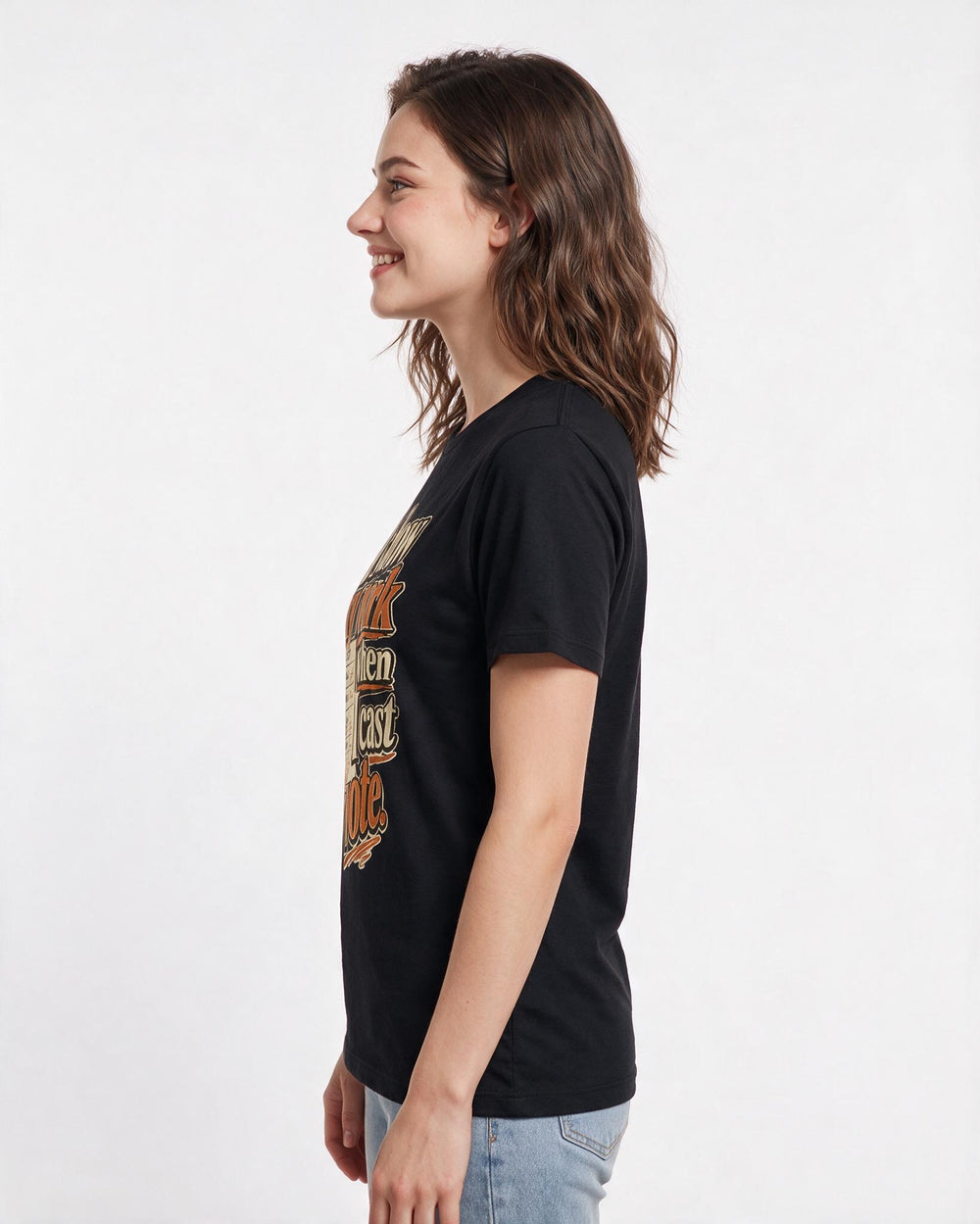 Political Statement Women's Black T-Shirt – I show my work when I cast my vote. product image 2