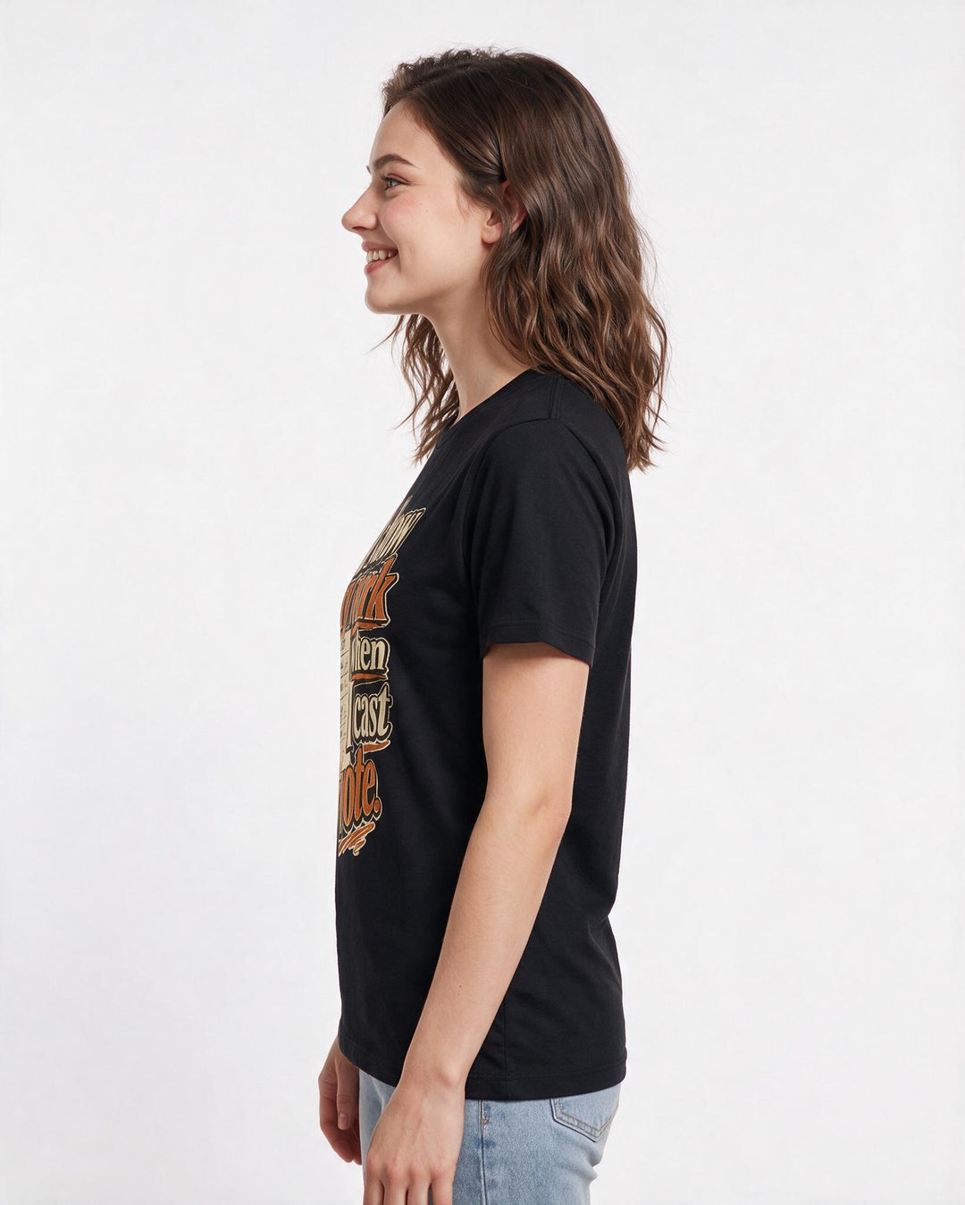 Political Statement Women's Black T-Shirt – I show my work when I cast my vote. product image 2