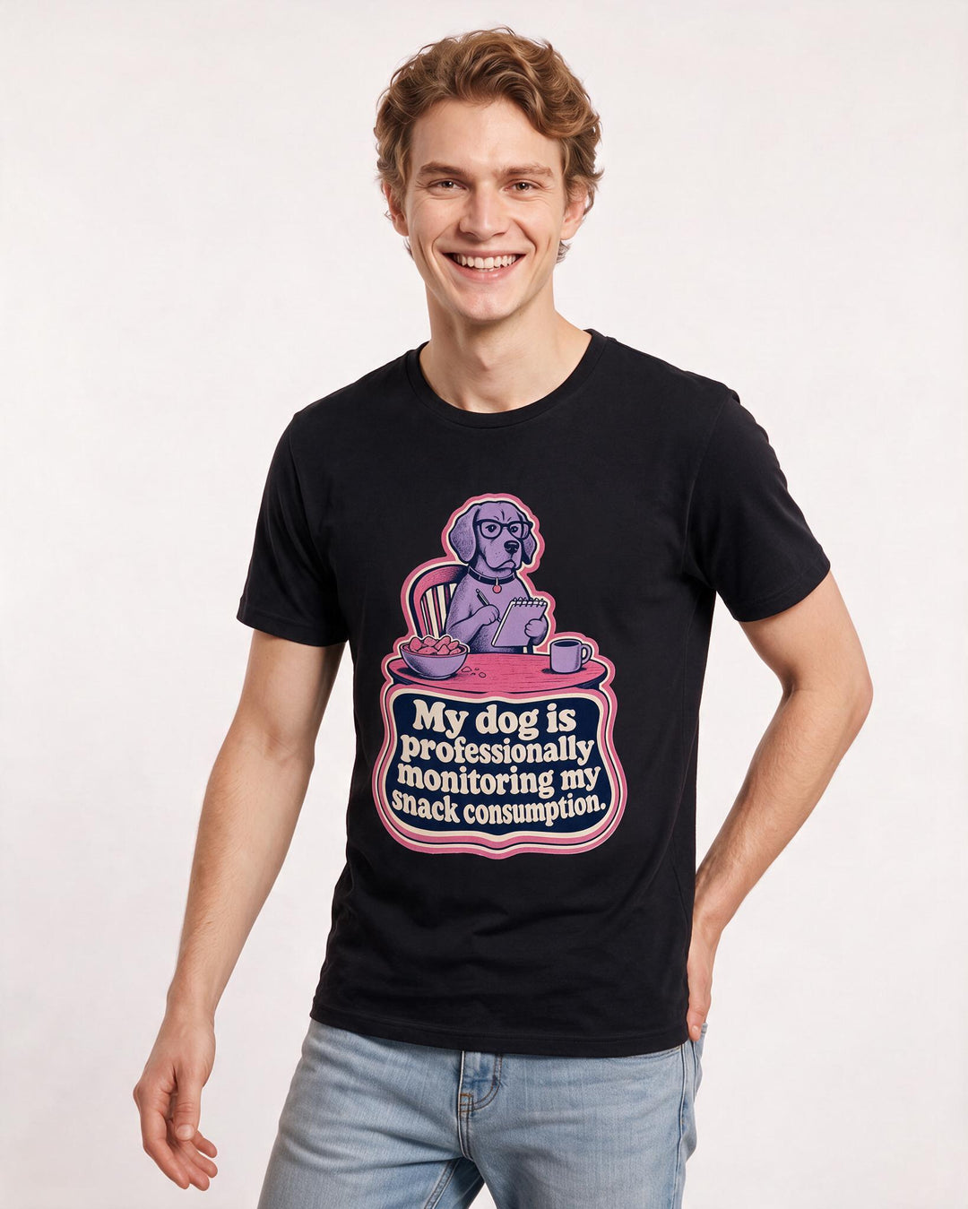 Dog Lover Black T-Shirt for Men – Everyday Expression Graphic Tee product image 3