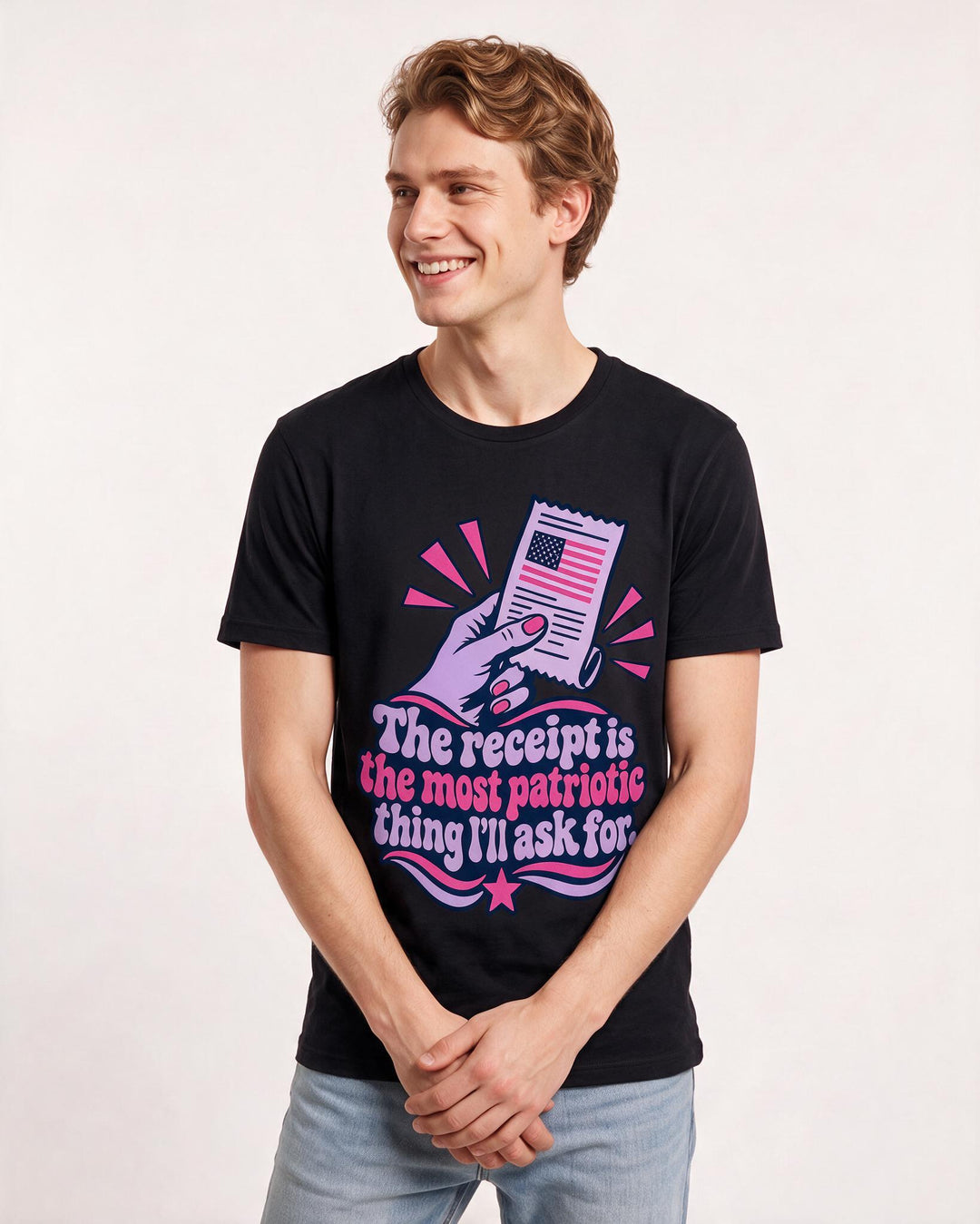 Political Statement Black T-Shirt for Men – Everyday Expression Graphic Tee product image 1