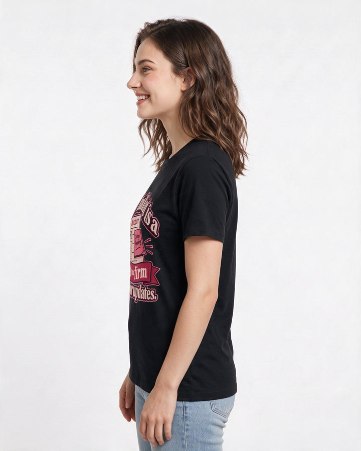 Political Statement Black T-Shirt for Women – Everyday Expression Graphic Tee product image 2