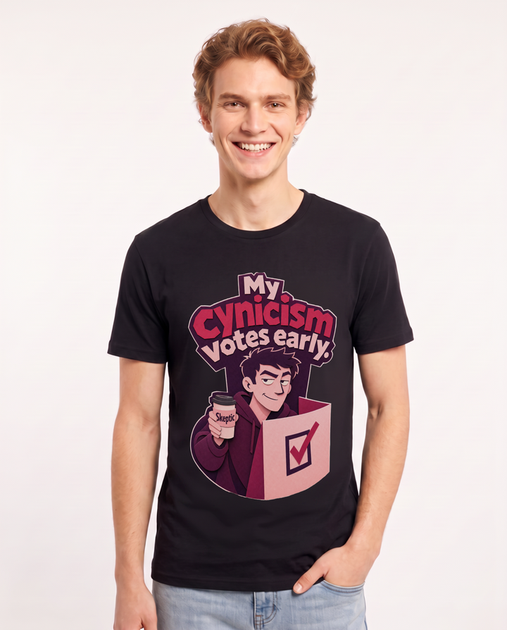Political Statement Black T-Shirt for Men – Everyday Expression Graphic Tee product image 3