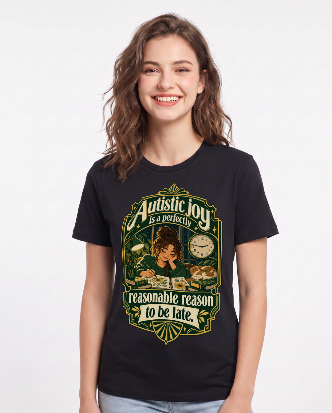 Neurodiversity Black T-Shirt for Women – Everyday Expression Graphic Tee product image 3