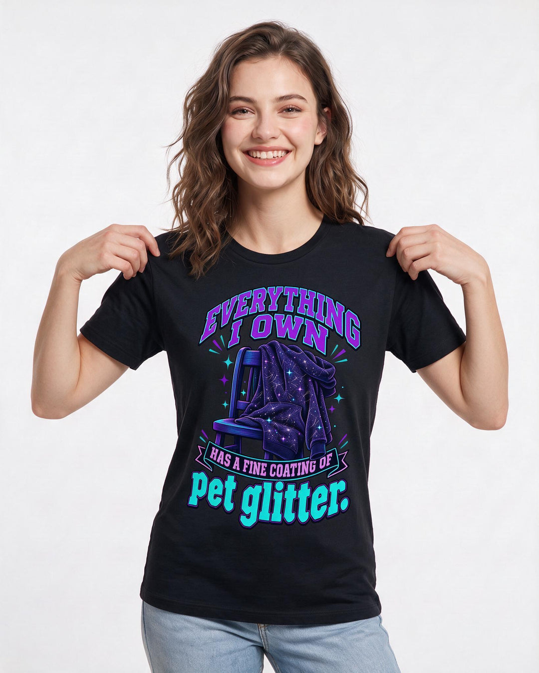 Cat Lover Black T-Shirt for Women – Everyday Expression Graphic Tee product image 1