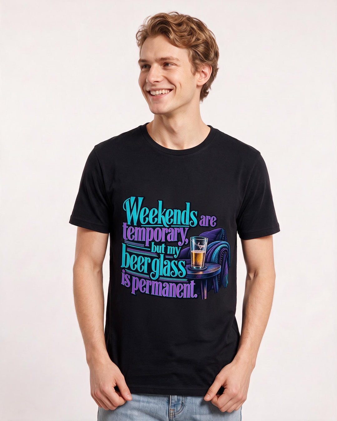 Beer Black T-Shirt for Men – Everyday Expression Graphic Tee product image 1