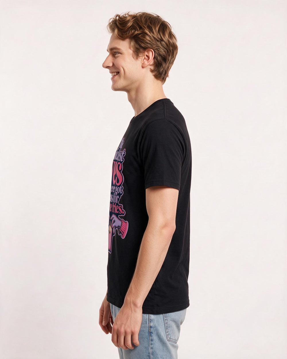 Couples Black T-Shirt for Men – Everyday Expression Graphic Tee product image 2