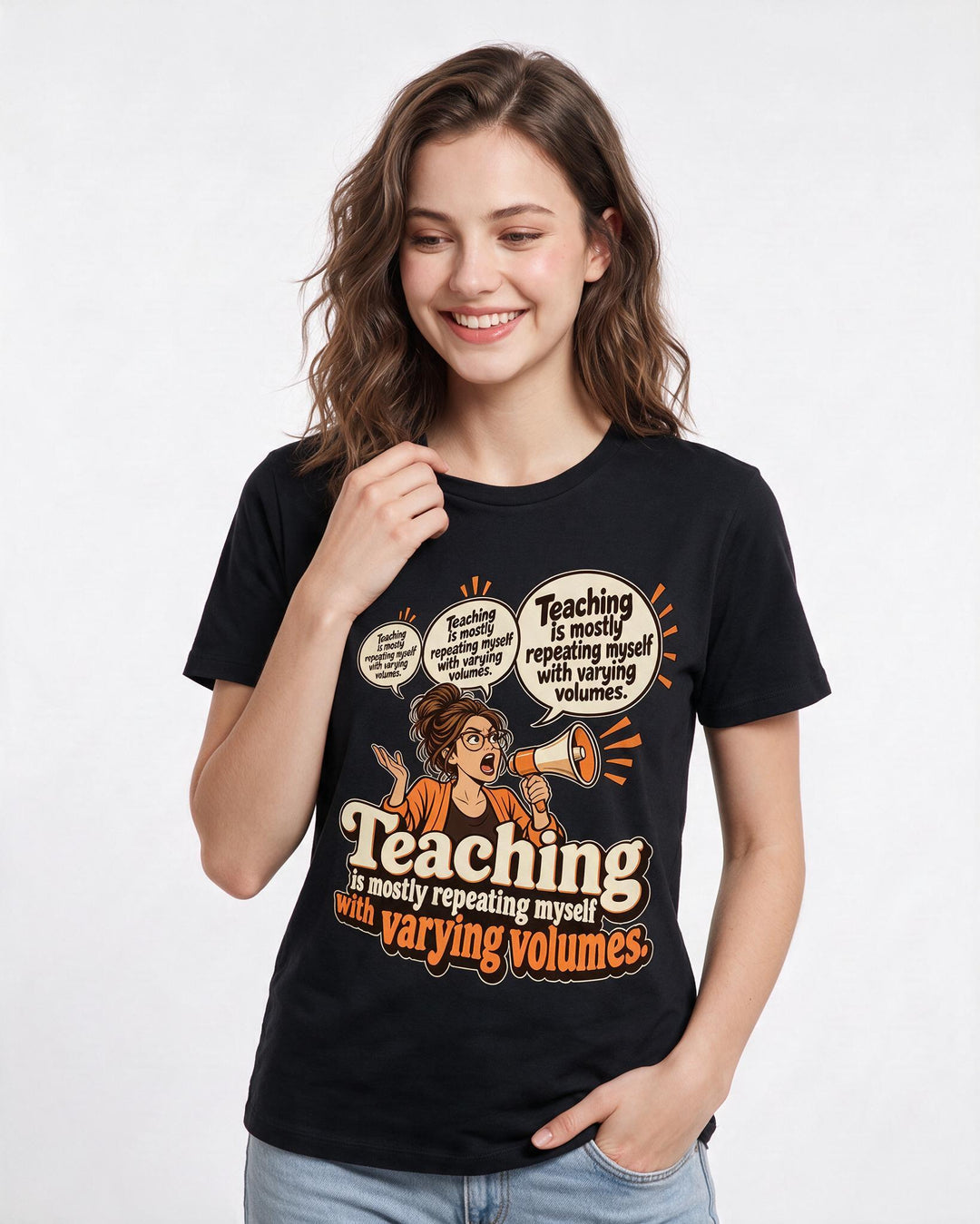 Teacher Black T-Shirt for Women – Everyday Expression Graphic Tee product image 1