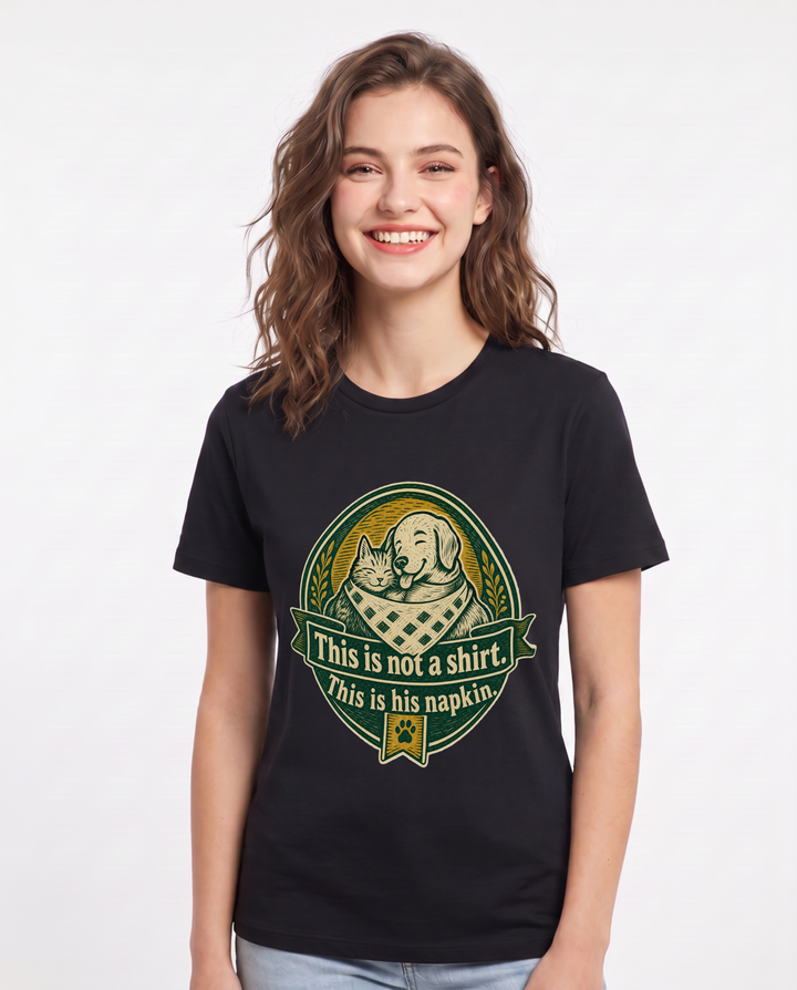 Graphic Women's Black T-Shirt - This is not a shirt. This is his product image 1