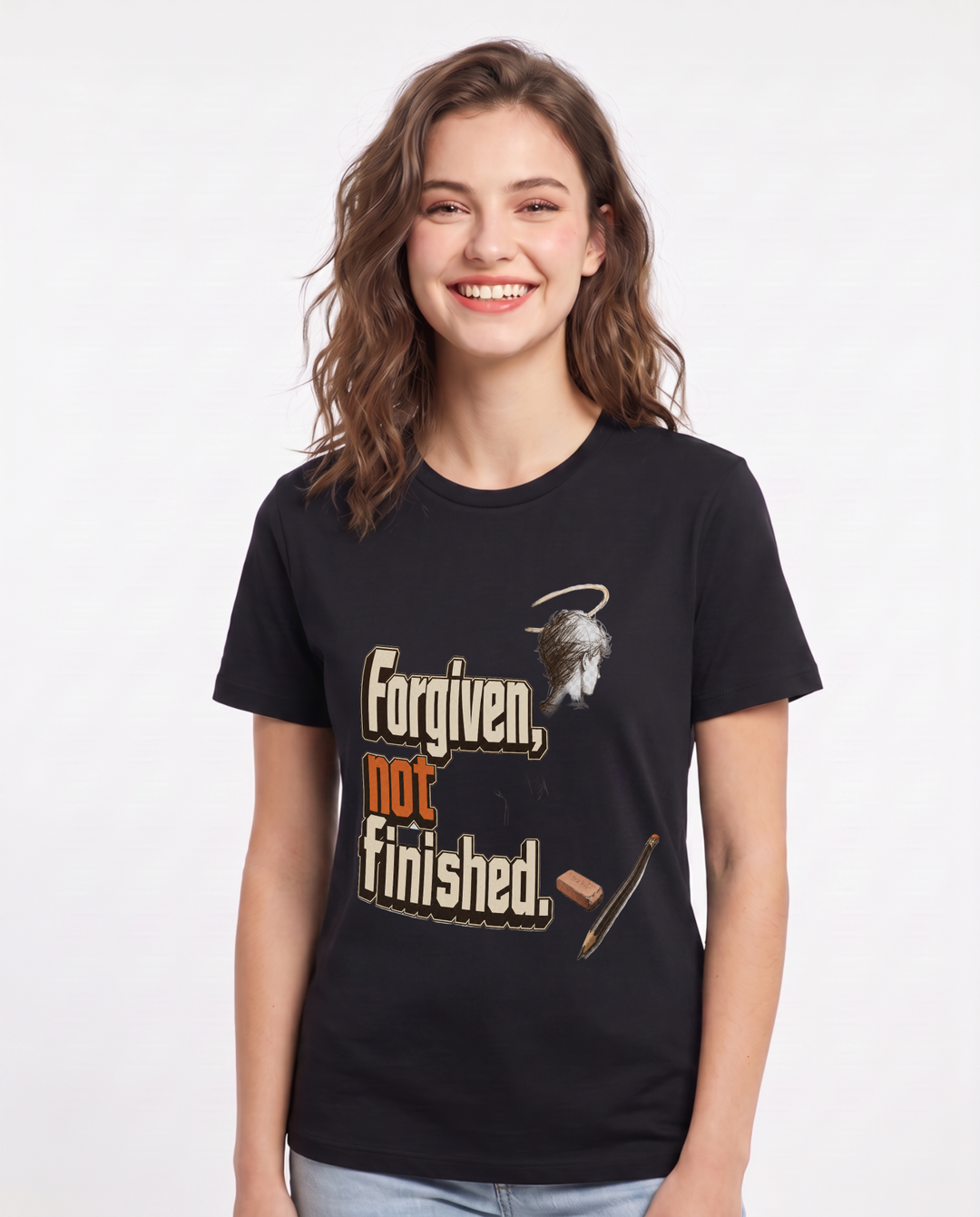Christian Faith Black T-Shirt for Women – Everyday Expression Graphic Tee product image 3