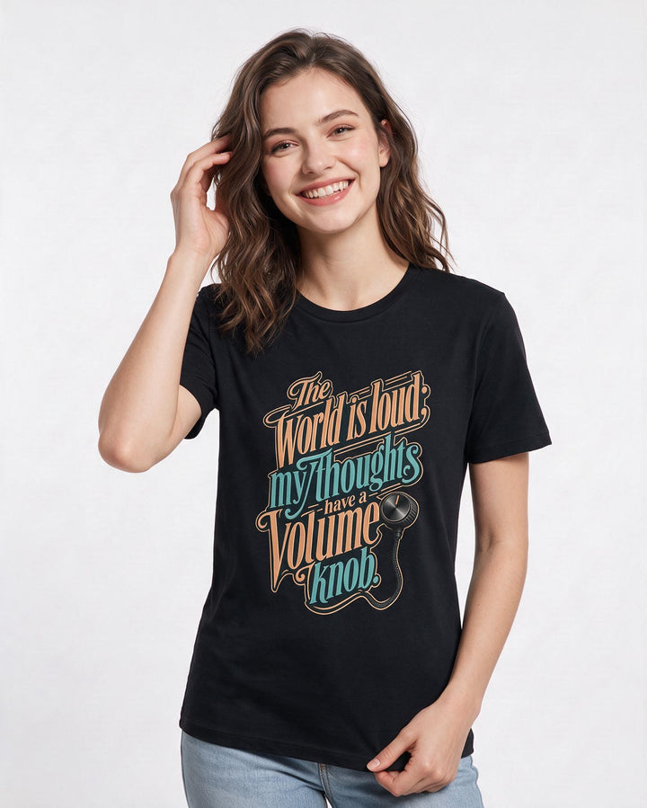 Neurodiversity Black T-Shirt for Women – Everyday Expression Graphic Tee product image 1