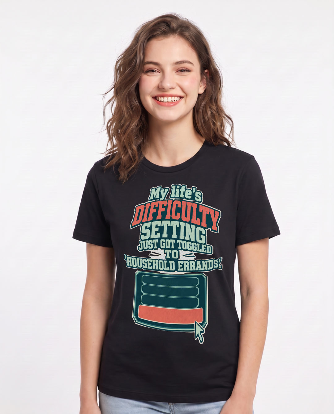 Gaming Black T-Shirt for Women – Game Night Graphic Tee product image 1