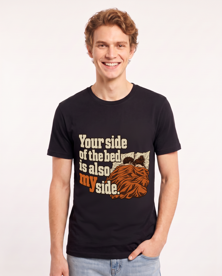 Couples Black T-Shirt for Men – Everyday Expression Graphic Tee product image 3