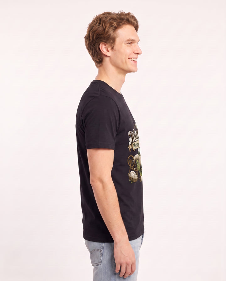 Wool Crafting: Heritage Sheep Farmer Men's Black T-Shirt product image 3
