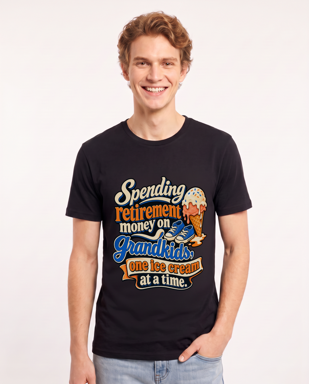 Grandparent Black T-Shirt for Men – Everyday Expression Graphic Tee product image 3