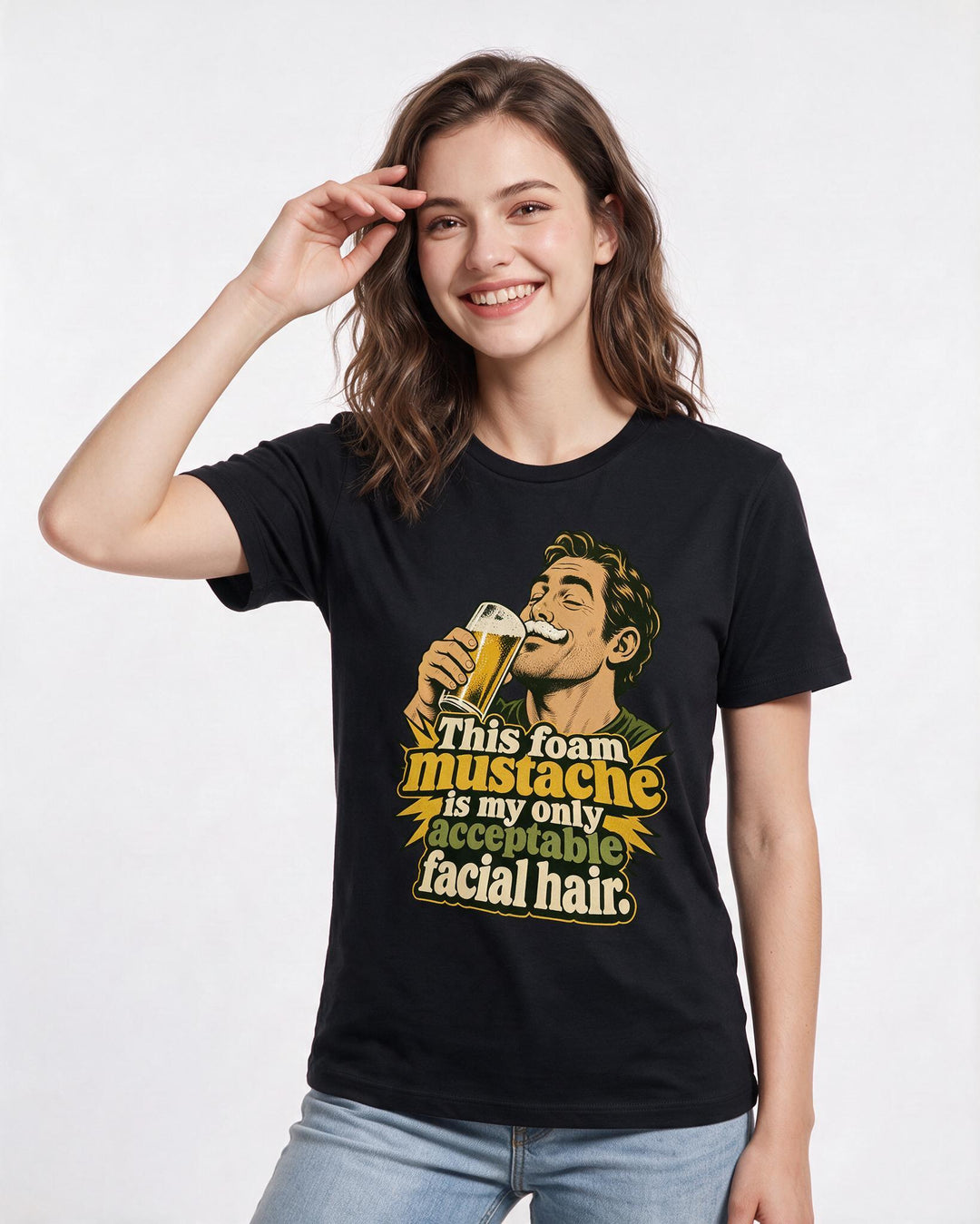 Beer Black T-Shirt for Women – Everyday Expression Graphic Tee product image 1