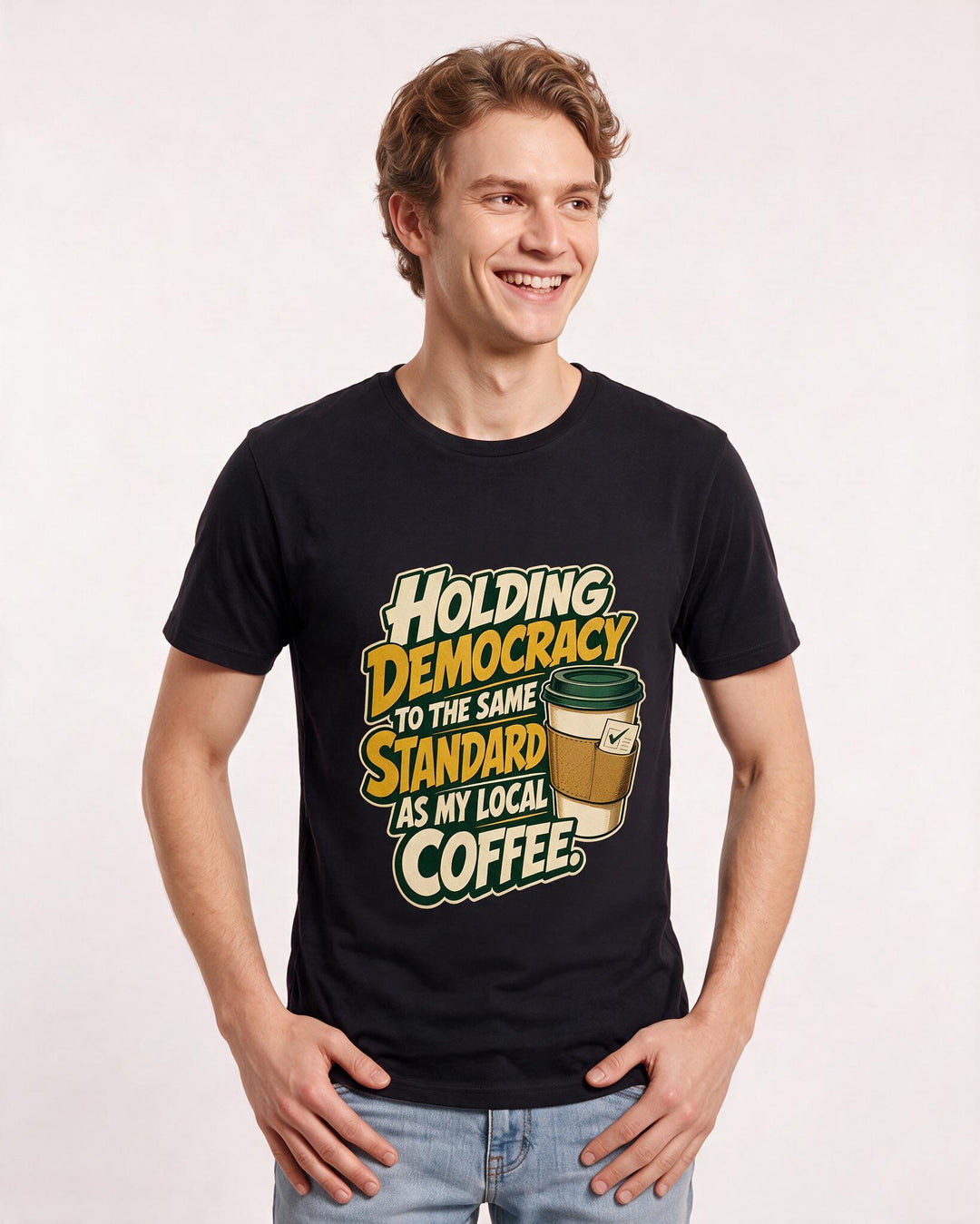 Political Statement Black T-Shirt for Men – Everyday Expression Graphic Tee product image 1