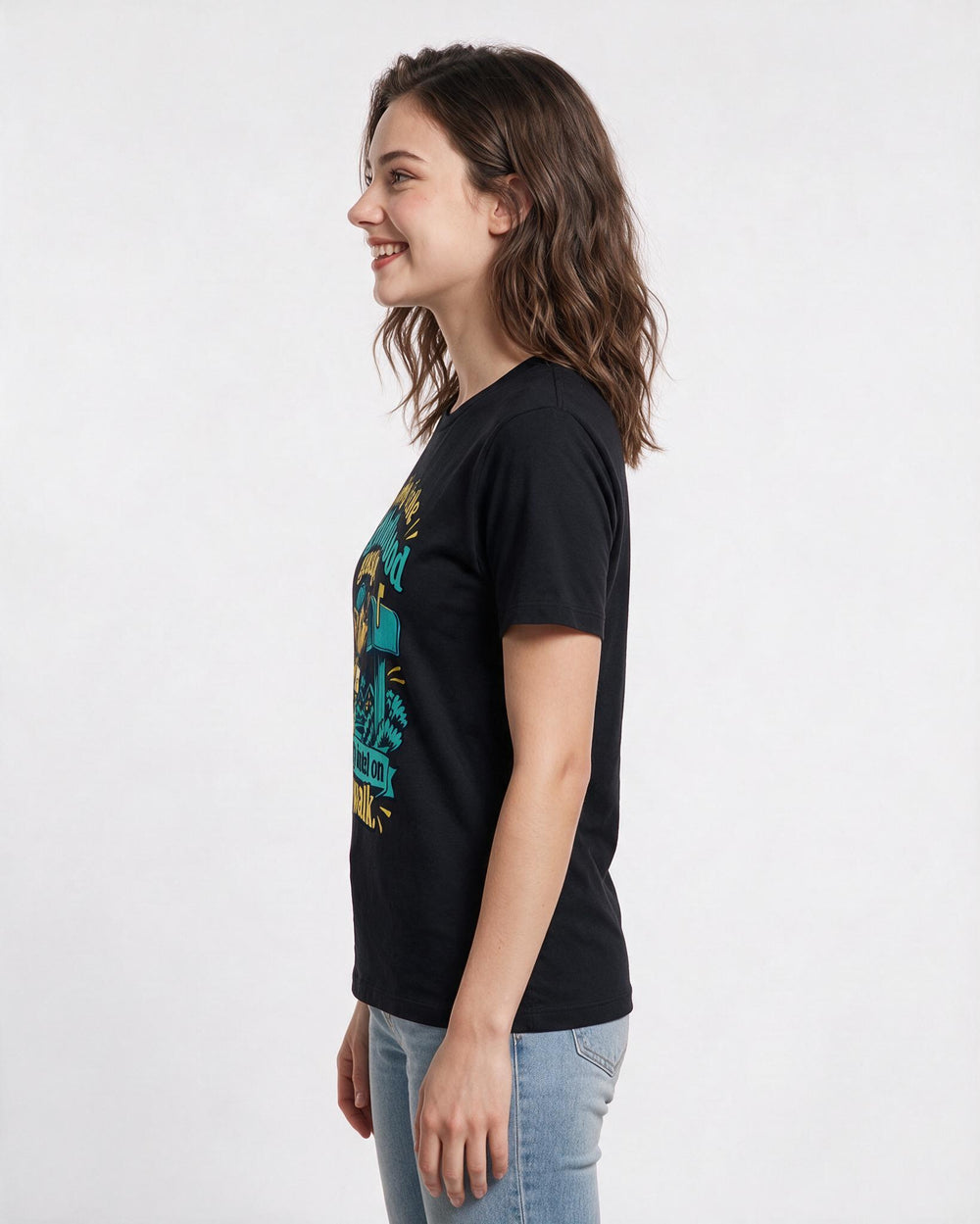 Dog Lover Black T-Shirt for Women – Everyday Expression Graphic Tee product image 2