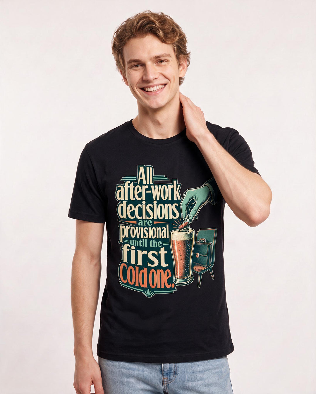 Beer Black T-Shirt for Men – Everyday Expression Graphic Tee product image 3