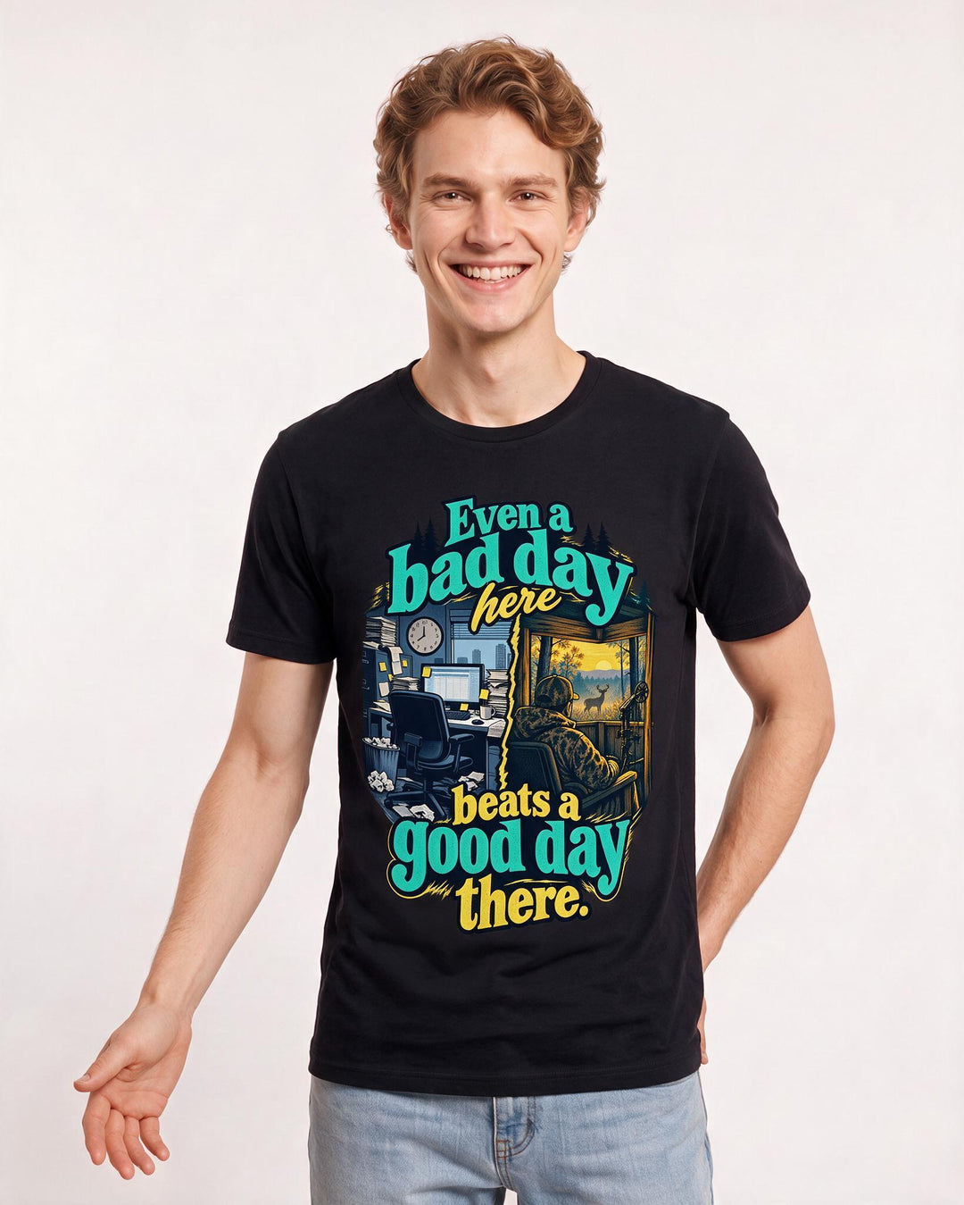Hunting Black T-Shirt for Men – Everyday Expression Graphic Tee product image 1