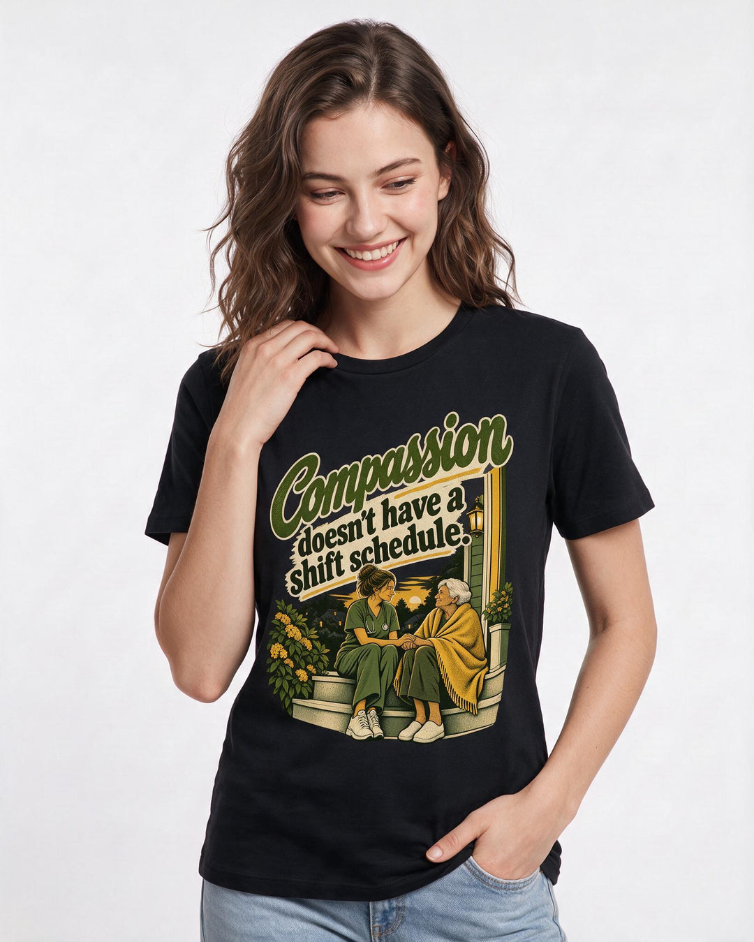 Nurse Black T-Shirt for Women – Nursing Life Graphic Tee product image 1