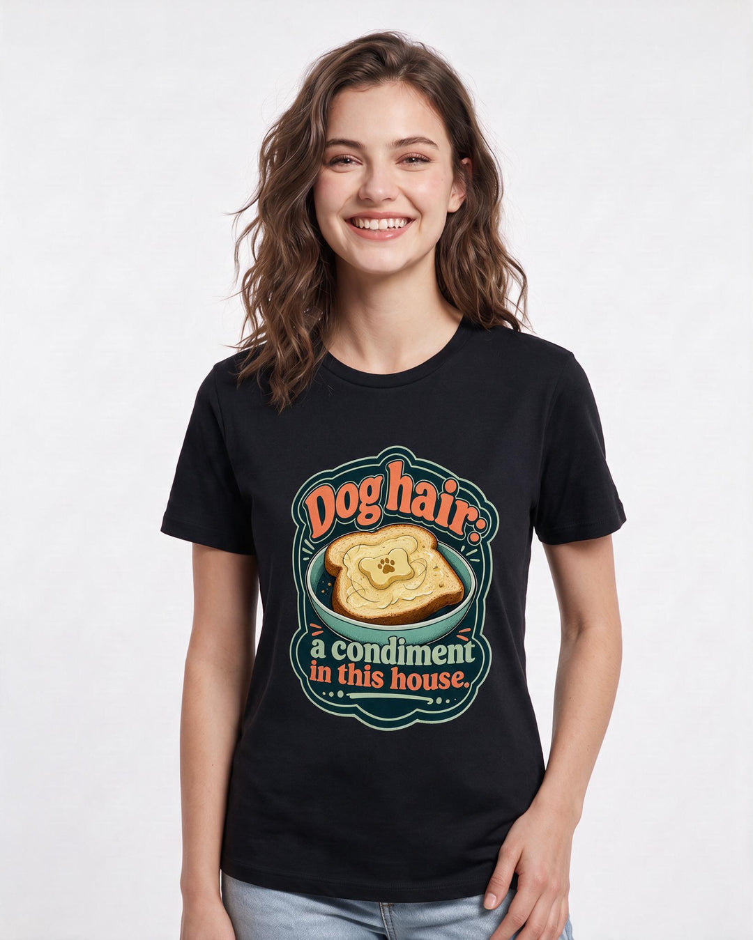 Dog Lover Black T-Shirt for Women – Everyday Expression Graphic Tee product image 1