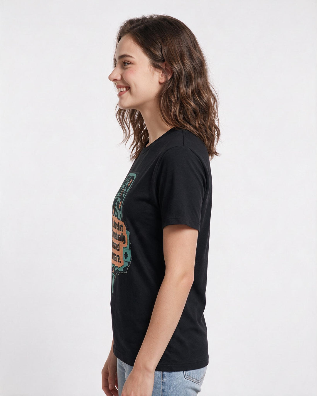 Gaming Women's Black T-Shirt - My chore list is a procedurally product image 2