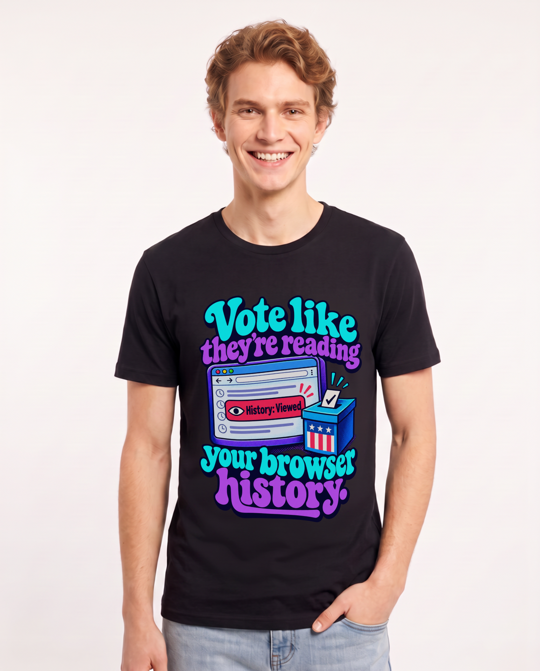 Political Statement Black T-Shirt for Men – Everyday Expression Graphic Tee product image 3