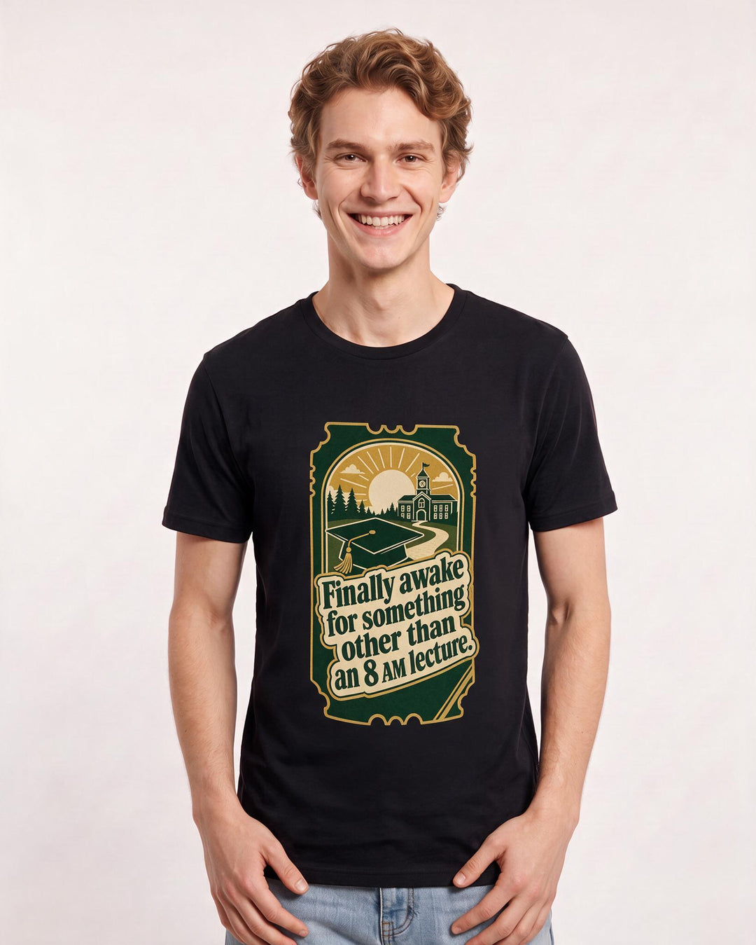 Graduation Gift Men's Black T-Shirt - Finally awake for something product image 3