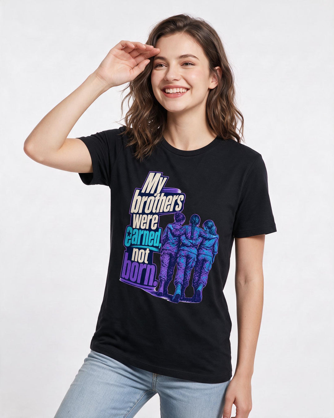 Veteran Black T-Shirt for Women – Everyday Expression Graphic Tee product image 3